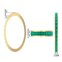 Princeza Cut smaragdni prsten za vječnost, maji ring rođenja, 14k žuto zlato, US 5,50