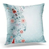 Crveni kolaž plavi božićni veseli snježne pahulje za jelena i moose bijeli jastučni jastučni jastuk