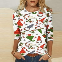 Scyooekwg majice za žene za ženske jesene trendy božićne majice za žene casual labav comfy okrugli bluze