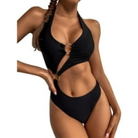B91XZ Cute Jedan kupaći kostim za žene Dame Ljeto Viseći vrat Tanak tanki plaža s visokim strukom plića