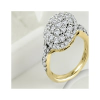 Halo nakitari 10k žuto zlato 3 4CTTW okrugli rez prirodni bijeli dijamantski beskonačnost Halo klaster zaručnički prsten za žene vjenčanje rođendansko prsten veličine-5.5