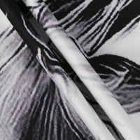 Ženski vrhovi žene Faihion kratki rukav tiskani V izrez Tee T-majice Bluza Grey XXXXXL