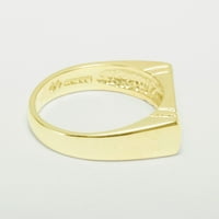 Britanska napravljena 18k žuti zlatni prirodni safir muški prsten za mins - Opcije veličine - veličina
