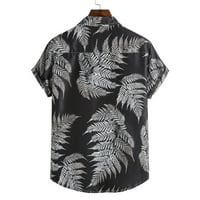 Muška pamučna havajska majica Casual Regular Fit Gumb niz cvjetne majice kratkih rukava