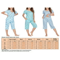 Capreze Ženski salon s kratkim rukavima Zvezdani print pidžama setovi za spavanje sa zapožavanje sa