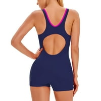 Ženski kupaći kostimi Tummy Control Plus size Coleit Cover Sportski kupaći kostimi Konzervativni blokiranje u boji Seksi kožeri bez leđa Sky Blue XL