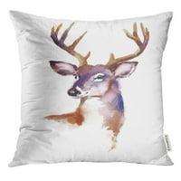 Slikarski akvarelni jelen ručna bijela skica bacanje jastučnice za jastuk za jastuk