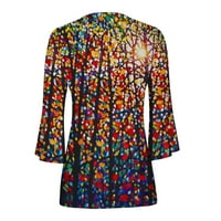 Rukovni vrhovi za žene Ležerne prilike Floral Dugme V izrez Bluzes Odmor Comfy Ljeto Loose Tunic Tops