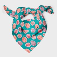 Bimba Green Rose cvjetni ispisani čisti svileni šal za vrat za obnavljanje ljetnih kose za žene za žene