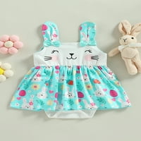 Musuos Easter Baby Girls Romper haljina Ljetno casual badny printsko puzanje bez rukava za dijete Novorođenčad