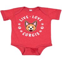Inktastic live love corgis poklon baby boy ili baby girl bodysuit