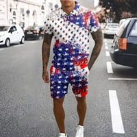 Muški sportski set Letnje Neovisno stanje Outfit, Muška moda Sjedinjene Američke Države Zastava Ispiši