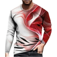 Zodggu Trendy Muške majice Klasične majice za muškarce 3D gradijentna mramorna majica za pulover O-izrez