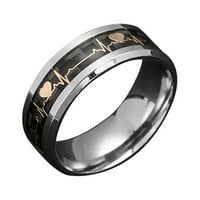 Bazyrey Fashion Wokelry Jewelry Elektrocriogram Ljubitelji prstena od karbonskih vlakana Svjetlosni