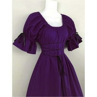 GDFUN Ženska vintage kratka haljina za latinu rupu O-izrez Cosplay haljina Ljetna haljina