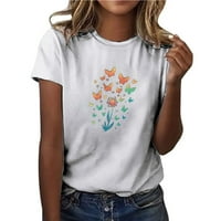 Žene Ležerne prilike za majice Crewneck kratki rukav Butterfly Ispis Grafički grafički tee pulover Bluza
