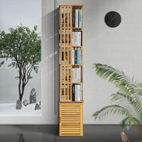Magshion bambuo slojevi otvori policu s vratima, okretna police, regal za prikaz, prirodan, za dom