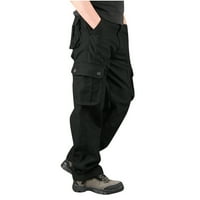 Caveitl Jogers za muškarce, muške teretne hlače modni casual tanki više džep ravno hlače na otvorenom