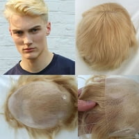 Muška perike Perike Human Hair Toupee tanka koža PU mužjak perika Proteza za kosu Men Toupee Hair 8x