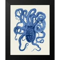 FAB Funky Black Modern Framed Museum Art Print pod nazivom - Plava hobotnica na kremu a