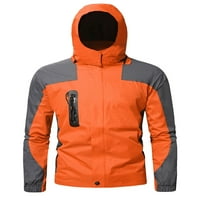 Gureui Muška vjetrootporna jakna, ovratnik dugih rukava Kontrastne boje Casual Elastic manžete patentni