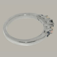 Britanci izrađeni zapanjujući 18k bijeli zlatni prirodni safir i Opal ženski prsten opcije - Opcije
