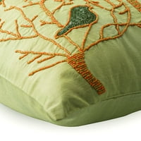 Jastučna futrola sa patentnim zatvaračem, zelenim šamcima, multikolor pigeon jastuk, jastuk, kvadratni