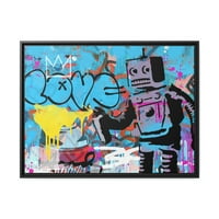 Love Robot uokvireni platno Zidna umjetnost - Banksy Warhol Style Pop Art