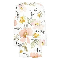 Fanxing Aerodrovi Žene cvjetni draped Kimono Cardigan s dugim rukavima otvorena prednja kasuta jakna