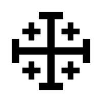 Jerusalim Cross naljepnica naljepnica Die Cut - samoljepljivi vinil - Vremenska zaštitna - izrađena