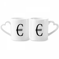 KRATAK EU valutni simbol EUR par porculanska krig set CERAC ljubavnička čaša srce