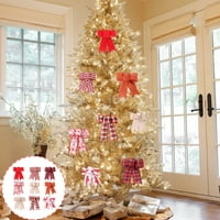 Val plairani uzorak čvrsta boja Božićna bogknot Privjesak DIY poklon pakovanje Xmas Tree Decor Božićni uzorak luk ukras
