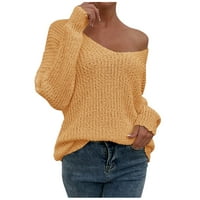 SHPWFBE Fall odjeća za žene džemperi za žene Solid Boja Muške ljetne kombinezone za slobodno vrijeme