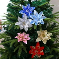 Leke božićna velika poinsettia sjajni cvjetni stablo viseći zabava xmas dekor