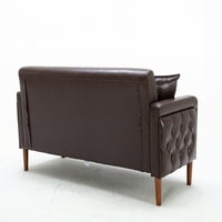 UCloveria 78 '' FAU kožna kauč kauč, sredina stoljeća Moderna sofa sa čvrstim drvenim okvirom i podstavljenim