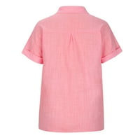 Lastsoso žene modne čvrste majice Ležerne prilike kratkog rukava s majicama majica s majica Labavi naljepnica