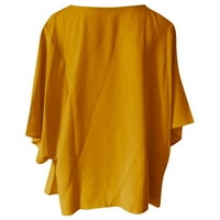 Ženski ljetni vrhovi šifona pukla s vratnim bljeskalicama Srednje rukave pune košulje u boji Ležerne