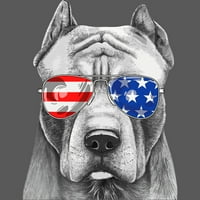 Američki pitbull atletski heather krem ​​grafički duks posade - dizajn od strane ljudi m