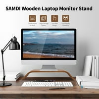 Drveni stalk all-in-one monitor monitora za laptop za laptop Snažni nosivost stabilna drvena zamjena