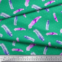 Soimoi Green baršunasti tkanini perje i točkica Ispiši šivanje tkanine dvorište široko