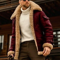 Muška topla kožna jakna s jedinstvenim modnim krznom Suede Collar idealan poklon za ekstremne zime