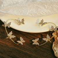Luxtrada leptir uši za uši Bling cirkon naušnice manžetne modne nakit pokloni bez pirsing uha snimka