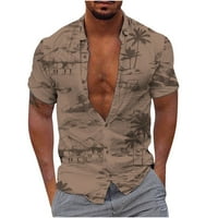Havajske košulje za muškarce Redovno uklapanje Dugme za ispis ljetne plaže kratkih rukava bluza Tropska