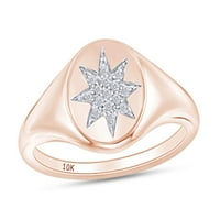 Carat CT okrugli Cut Composite Diamond Starburst Angažman prsten za angažman u 10K ružičastog zlata