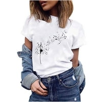 Košulje za žene Ženska moda Ležerne prilike za ispis labavih kratkih rukava Majica pulover bijeli xxl