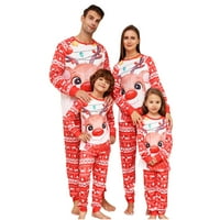 Elaililye Fashion Family Božićni PJS setovi dugih rukava kućna odjeća za spavanje od ispisanih na vrhu