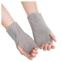 Pletena ruka bez prsta zadržavaju zimske rukavice rukavice mitten tople žene meke rukavice