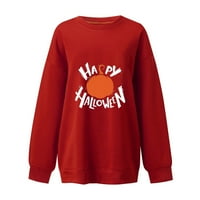 Aoujea Halloween Jesen Zimske pulover Dukseri za žene, Žene Klasične Halloween Print Crewneck Dugi rukav