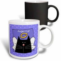 Angel Black Cat Slatko crtani memorijal za kućne ljubimce 11oz Magic Transforming krilica MUG-36660-3