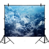 7x5FT Blue Sky White Oblaci Poliesterski fotografija Backdrop za studiju Prop FOTO pozadina